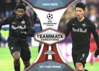 2019-20 Topps Chrome UEFA Champions League - Teammate Sensations Orange #TS-HH Sekou Koita / Hee Chan Hwang Front