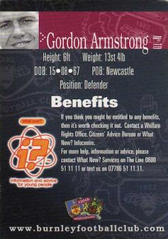 2002-03 Burnley F.C. Clarets #10 Gordon Armstrong Back