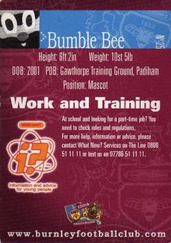 2002-03 Burnley F.C. Clarets #25 Bumble Bee Back