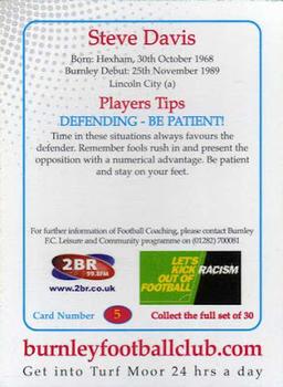 2001-02 Burnley F.C. #5 Steve Davis Back