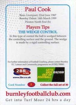 2001-02 Burnley F.C. #8 Paul Cook Back