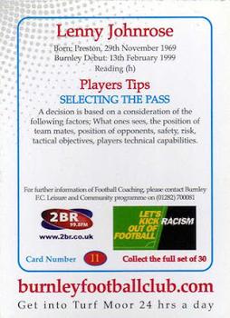 2001-02 Burnley F.C. #11 Lenny Johnrose Back