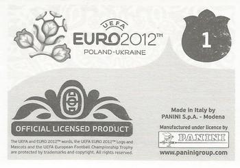 2012 Panini UEFA Euro 2012 Stickers - German #1 Official logo Back