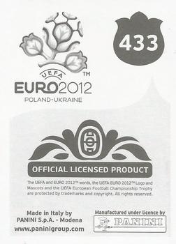 2012 Panini UEFA Euro 2012 Stickers - German #433 Johan Wiland Back