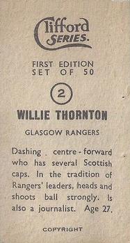 1950 Clifford Footballers #2 Willie Thornton Back