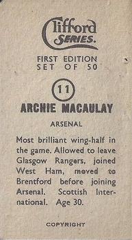 1950 Clifford Footballers #11 Archie Macaulay Back