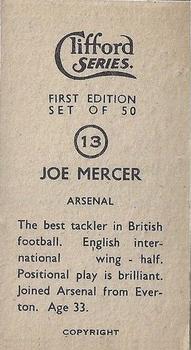 1950 Clifford Footballers #13 Joe Mercer Back