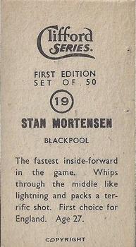 1950 Clifford Footballers #19 Stan Mortensen Back