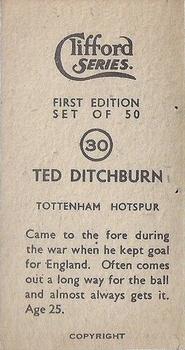 1950 Clifford Footballers #30 Ted Ditchburn Back
