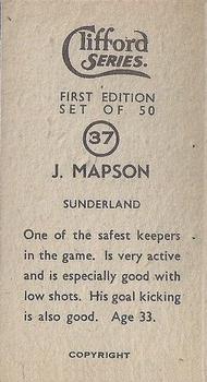 1950 Clifford Footballers #37 Johnny Mapson Back