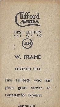1950 Clifford Footballers #46 Billy Frame Back