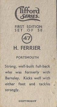 1950 Clifford Footballers #47 Harry Ferrier Back