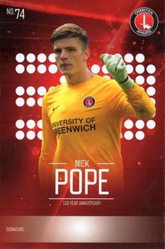 2015-16 Charlton Athletic F.C. 110-Year Anniversary Card Collection #74 Nick Pope Front