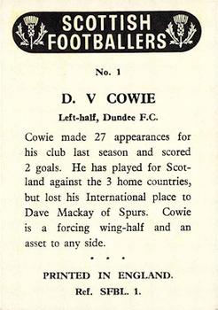 1960 Chix Confectionery Scottish Footballers #1 Doug Cowie Back