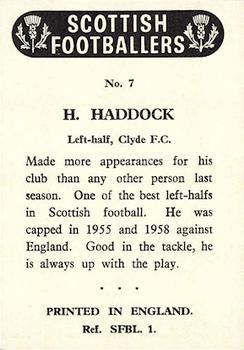 1960 Chix Confectionery Scottish Footballers #7 Harry Haddock Back