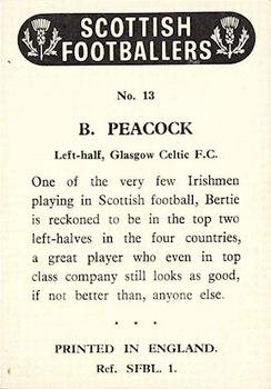 1960 Chix Confectionery Scottish Footballers #13 Bertie Peacock Back