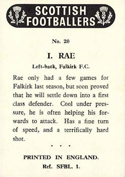 1960 Chix Confectionery Scottish Footballers #20 Ian Rae Front