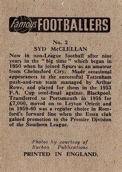1961-62 Chix Confectionery Famous Footballers #2 Sid McClellan Back