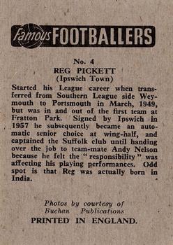 1961-62 Chix Confectionery Famous Footballers #4 Reg Pickett Back