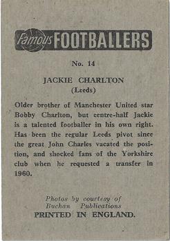 1961-62 Chix Confectionery Famous Footballers #14 Jack Charlton Back