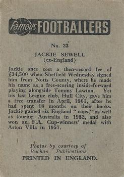 1961-62 Chix Confectionery Famous Footballers #23 Jackie Sewell Back