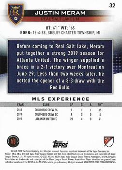 2021 Topps MLS #32 Justin Meram Back