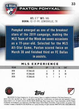 2021 Topps MLS #33 Paxton Pomykal Back