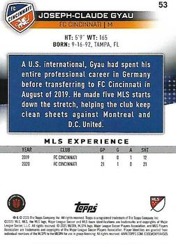 2021 Topps MLS #53 Joseph-Claude Gyau Back