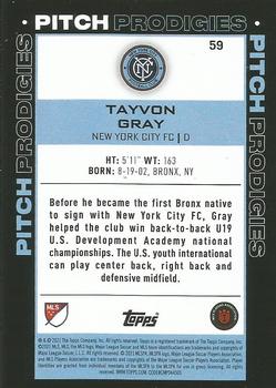2021 Topps MLS #59 Tayvon Gray Back