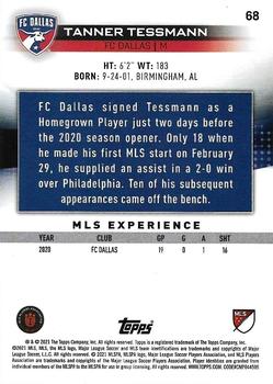2021 Topps MLS #68 Tanner Tessmann Back