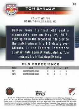 2021 Topps MLS #73 Tom Barlow Back
