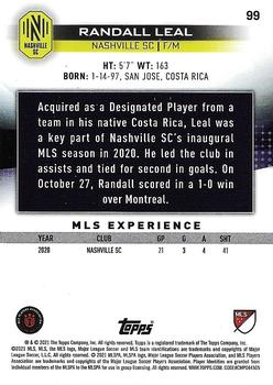 2021 Topps MLS #99 Randall Leal Back