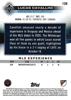 2021 Topps MLS #108 Lucas Cavallini Back