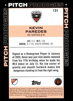 2021 Topps MLS #131 Kevin Paredes Back