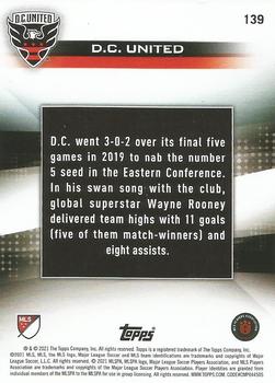 2021 Topps MLS #139 D.C. United Back