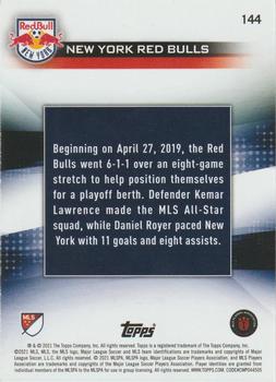 2021 Topps MLS #144 New York Red Bulls Back