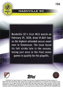 2021 Topps MLS #154 Nashville SC Back