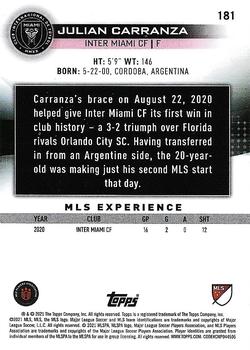 2021 Topps MLS #181 Julian Carranza Back