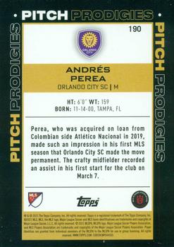 2021 Topps MLS #190 Andrés Perea Back