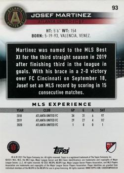 2021 Topps MLS #93 Josef Martinez Back