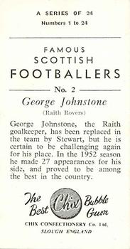 1954 Chix Confectionery Scottish Footballers #2 George Johnstone Back