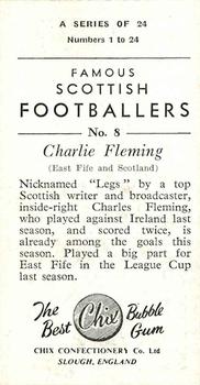 1954 Chix Confectionery Scottish Footballers #8 Charlie Fleming Back