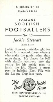 1954 Chix Confectionery Scottish Footballers #15 Jackie Stewart Back