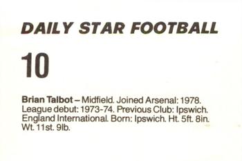 1980-81 Daily Star Football #10 Brian Talbot Back