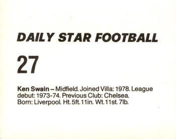 1980-81 Daily Star Football #27 Ken Swain Back