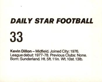 1980-81 Daily Star Football #33 Kevin Dillon Back