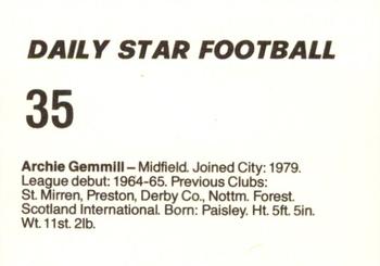 1980-81 Daily Star Football #35 Archie Gemmill Back