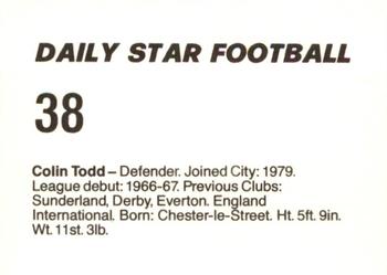 1980-81 Daily Star Football #38 Colin Todd Back