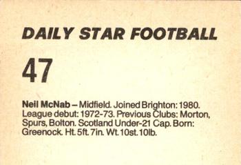 1980-81 Daily Star Football #47 Neil McNab Back