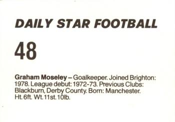 1980-81 Daily Star Football #48 Graham Moseley Back